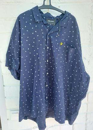 Нова чоловіча лляна сорочка lyle & scott, розмір 5xl, можна на 4xl