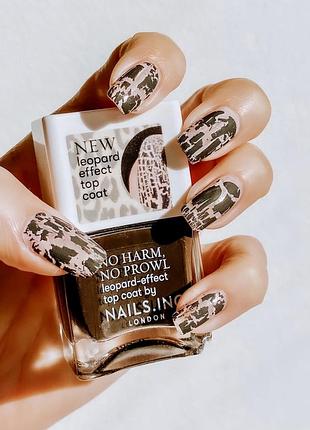 Англія 🇬🇧 nails inc лак для нігтів леопардовий верхнє покриття з ефектом кракелюру