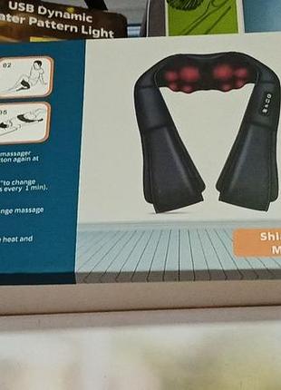 Роликовый ударно-пулачковый массажер для шеи, плеч и спины shiatsu с подогревом (модель: jh-r2).