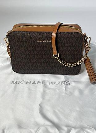 Сумка женская michael kors jet set large коричневая