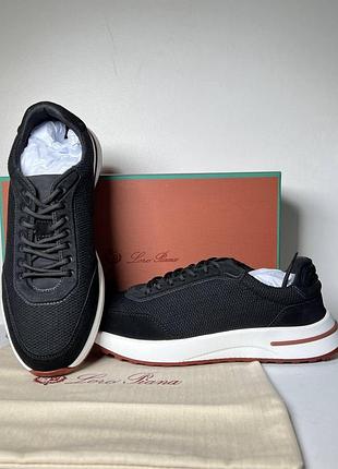 Мужские кроссовки loro piana week end walk sneaker, размер 41, черные