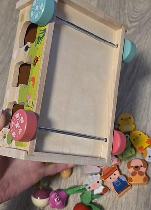 Деревянная игрушка-каталка монтсори. 5