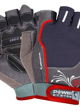 Перчатки для фитнеса power system ps-2570 woman's power женские black/red m