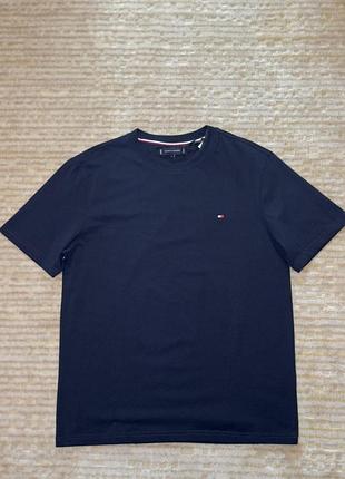 Мужская футболка tommy hilfiger essential t-shirt, темно-синяя (th12002.7m)