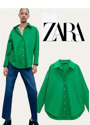 Зелена жіноча сорочка / рубашка від бренду zara зара 💚