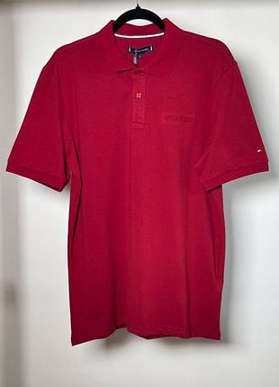 Мужская футболка поло tommy hilfiger с вышитым логотипом tonal embroidery logo, бордо (th12001.4m)
