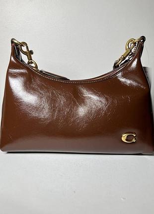 Женская кожаная сумка coach juliet shoulder bag 25 brass/maple