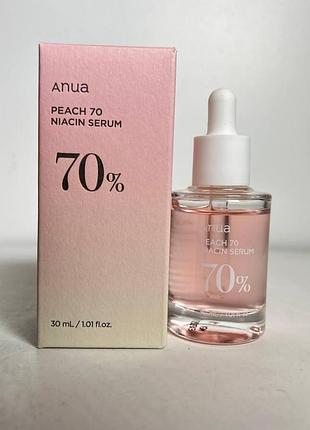 Матирующая увлажняющая сыворотка anua peach 70% niacinamide serum 30ml