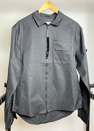 Сорочка-овершот в стилі stone island, розмір l, чорна (si11004.1l)