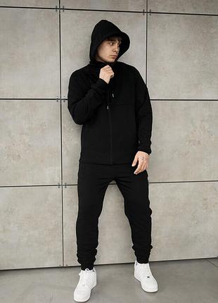 Чоловічий спортивний костюм з якісної бавовни staff sh zip black