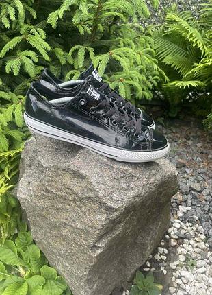 Кеди converse жіночі чорні лакові 38р-24,5см!
