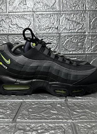 Мужские кроссовки nike air max 95 retro logo black grey volt cv1635-002