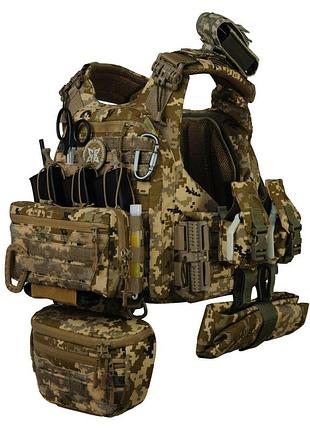 Преміум плитоноска warmor gen.6 pro max v2 з максимальним набором підсумків. піксель. піксель
