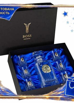 Dm набор рюмок для спецификация 2.2 водки козаки boss crystal хрусталь декорированный золотом и серебр spe|lz