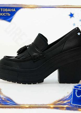 Dm женские лоферы на спецификация 2.2 каблуке converse черные из натуральной кожи для повседневной нос spe|lz