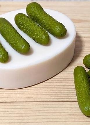 Реалістичний силіконовий молд огірки корнішони 4 шт, форма для мила та гіпсу 3d