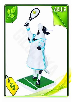 Ve статуэтка корова tennis cow new version коллекционная полирезин для интерьера подарок для коллекцио n6w_ver