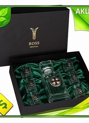 Ve набір для горілки boss new version crystal армійський графин та 6 чарок кришталеві для міцних напої n6w_ver
