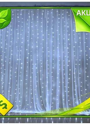 Ve гирлянда штора водопад 3х3 new version м 320 led холодный белый светодиодный занавес для праздника n6w_ver