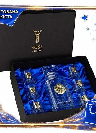 Dm набор для водки спецификация 2.2 тризуб boss crystal графин и 6 рюмок хрусталь декорирован серебром spe|lz
