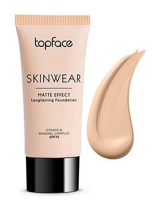 Тональный крем для лица матирующий topface skinwear matte effect pt468 №001 ivory 30 мл.