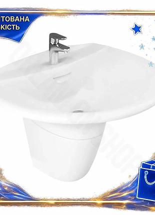 Dm раковина з півніжкою специфікація 2.2 rak ceramics для ванної кімнати біла напівкругла з порцеляни spe|lz
