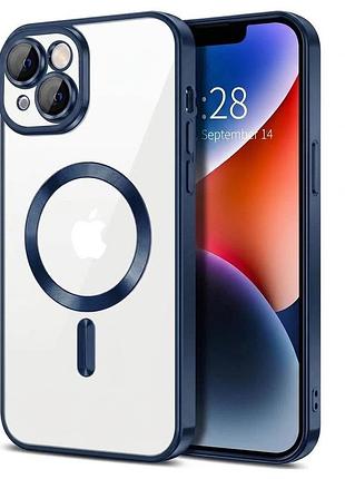 Чохол fiji chrome для apple iphone 14 з magsafe та захистом камер dark blue