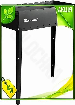 Ve мангал mzavod еней 9 new version шампурів сталь 2 мм на ніжках чорний гриль для дачі та пікніка n6w_ver
