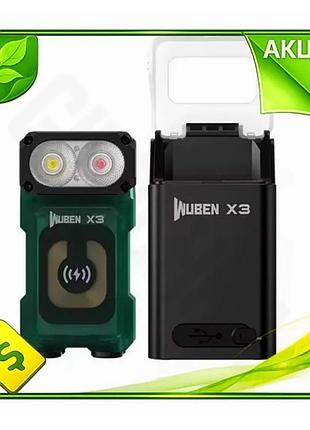Ve фонарь wuben edc 700лм new version с красным светом беспроводная зарядка для походов и кемпинга руч n6w_ver