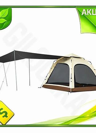 Ve намет тримісний автоматичний з new version тентом naturehike для кемпінгу та відпочинку коричневий n6w_ver