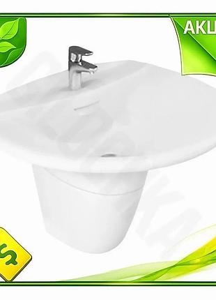 Ve раковина з напівніжкою rak new version ceramics для ванної кімнати біла напівкругла сантехнічна мий n6w_ver