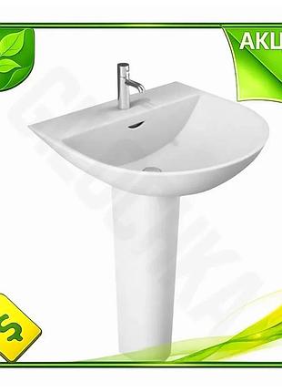 Ve раковина з ніжкою rak new version ceramics для ванної кімнати біла напівкругла умивальник з п'єдест n6w_ver