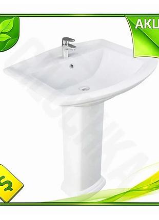 Ve раковина rak ceramics washington new version із ніжкою біла для ванної кімнати сантехнічний умиваль n6w_ver