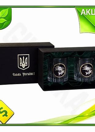 Ve набір для віскі королева new version goldfish 2 келихи 360мл кришталь зі срібним декором для чолові n6w_ver