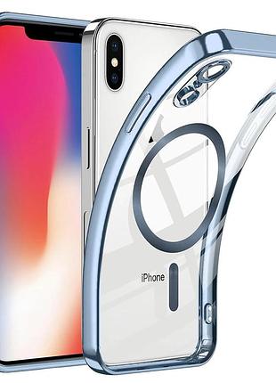 Чехол fiji chrome для apple iphone xs с magsafe и защитой камер light blue