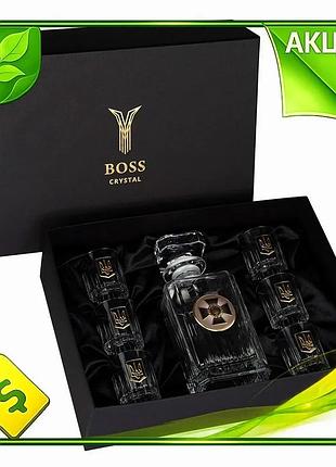 Ve набор для водки boss new version crystal графин и 6 рюмок хрусталь серебро золото для мужчин женщин n6w_ver