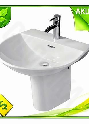 Ve раковина з півніжкою rak new version ceramics біла для ванної кімнати порцелянова умивальник з п'єд n6w_ver