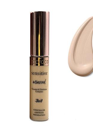 Topface - консилер "sensitive - mineral 3 in 1 concealer" [002] (12 мл)