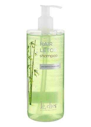 Шампунь, що відновлює, з керамідами та екстрактом бамбука hair letox 500 мл le сher косметика для волосся