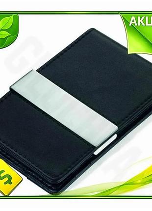 Ve картхолдер troika чорний із new version захистом rfid для карт та грошей кредитниця із затискачем з n6w_ver