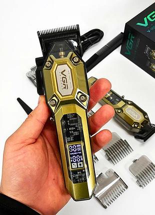 Комплект 2в1 vgr v-600 v-900 золотой видеоуход/ набор машинка и триммер для стрижки