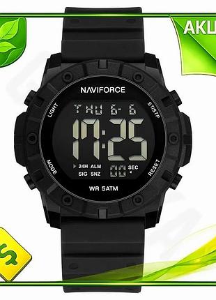 Ve часы мужские тактические naviforce new version водонепроницаемые черные кварцевые спортивные часы д n6w_ver