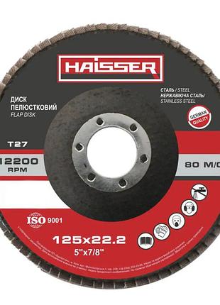 Круг лепестковый плоский haisser 125х1,6х22,2мм зерн.р40 т27 (5412702)