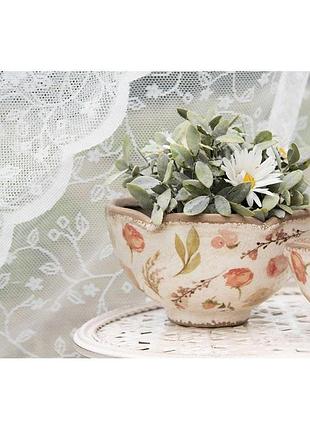 Керамічне кашпо для квітів в вінтажному стилі pink roses, 16*9 см, 6ce1626s clayre & eef nai
