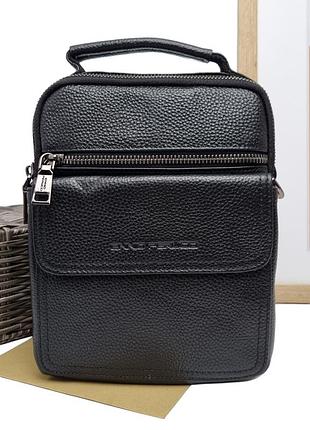 Чоловіча сумка крос-боді натуральна шкіра чорний арт.6268l black ennio perucci (54)