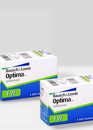 Комплект контактні лінзи для зору гідрогелеві квартальні оптима optima bausch & lomb fw 8.7 2 упаковки 8 шт -2.75