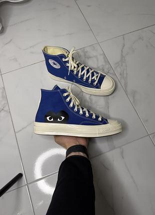 Оригінальні кеди converse x comme des garçons cdg play chuck 70 high blue / 40 розмір (25.5 см)