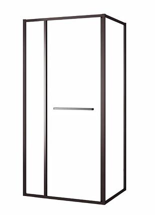 Душова кабіна cruze 90*90*200см, тип дверей come in, профіль збройова сталь, прозоре скло