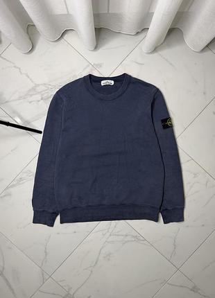 Світшот stone island crewneck garment dyed dark navy (art. 731563020) | оригінал