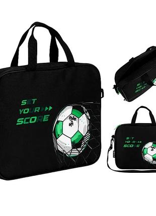Шкільна сумка-портфель а4 kite football, текстильна сумка з ручками k26-589-2